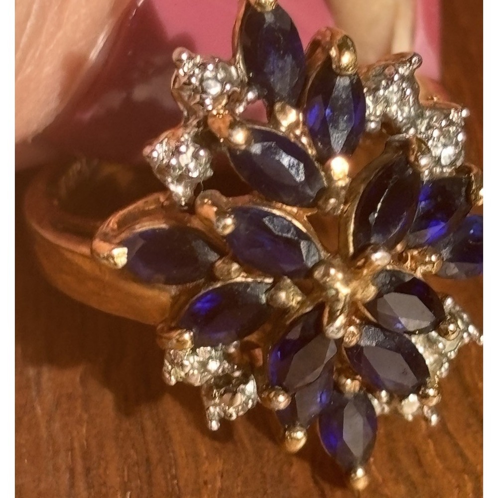 Ross Simons Marquise Cut Blue Sapphire Sterling Silver Ring Size 6